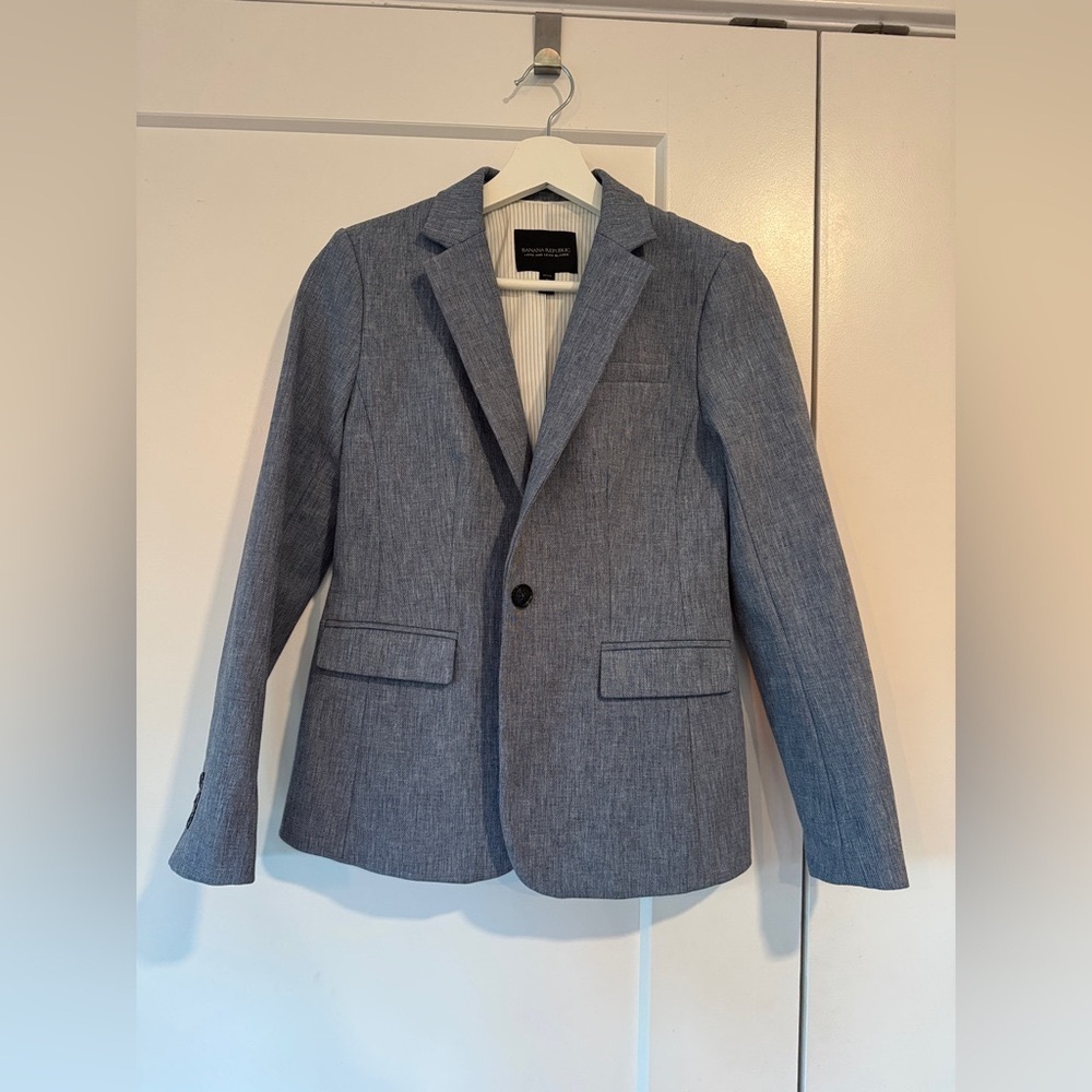 Banana Republic Blue Textured Blazer